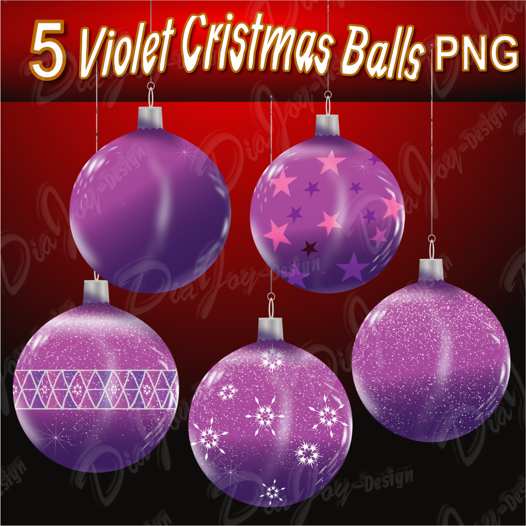 Violet Christmas Balls