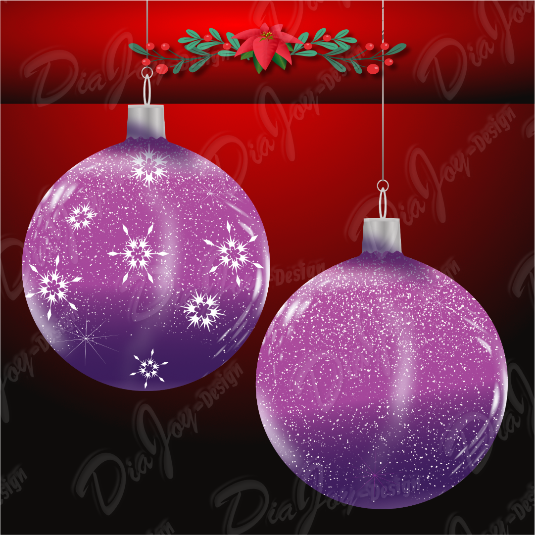 Violet Christmas Balls