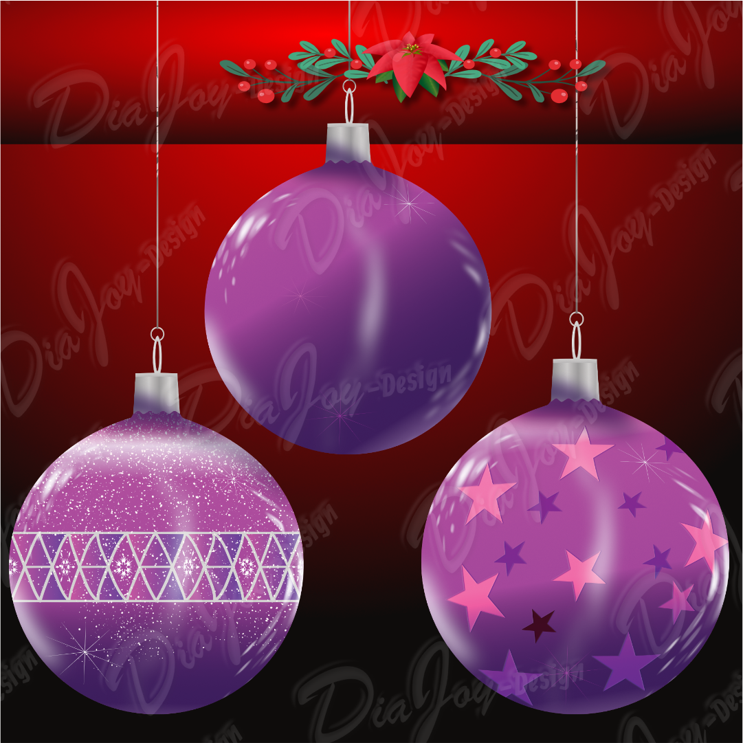 Violet Christmas Balls