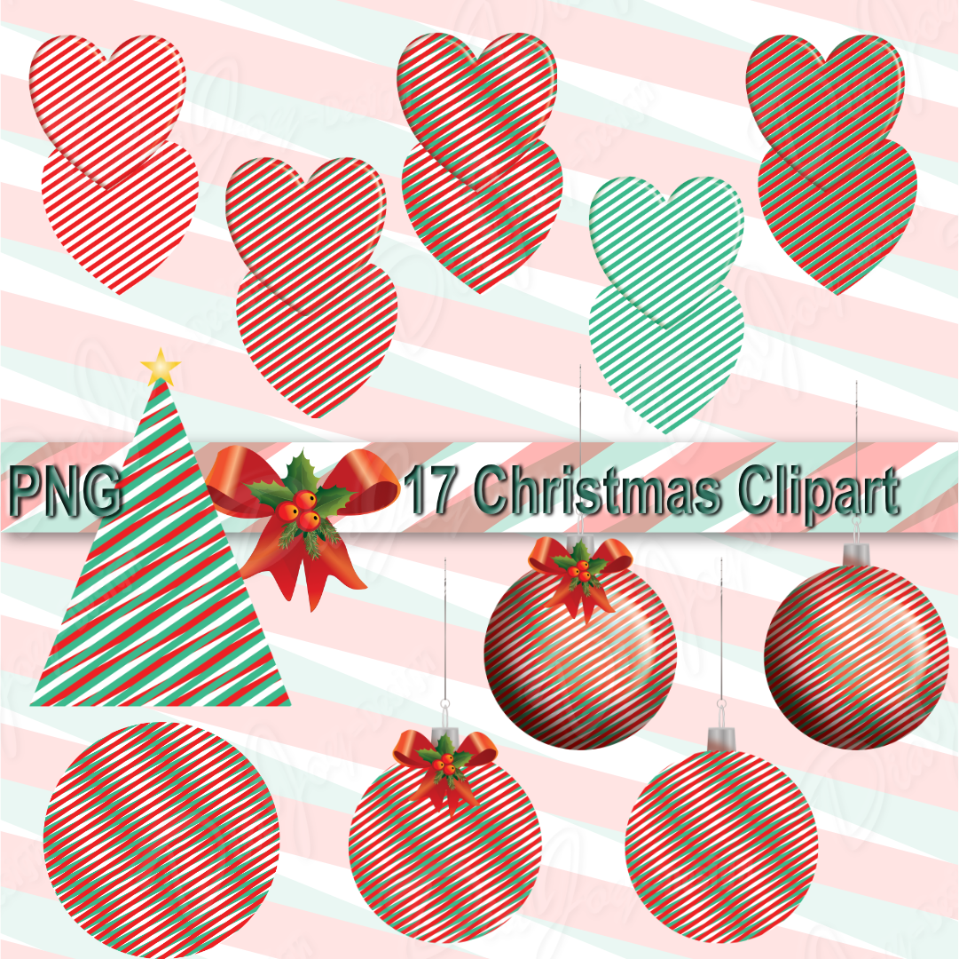 Christmas Balls, Heart, Clipart Bundle