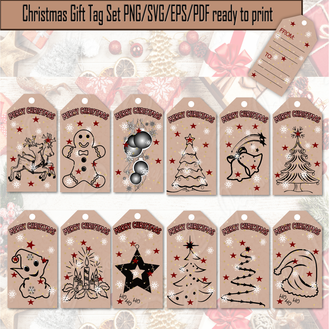 Christmas Gift Tag Set ready to print