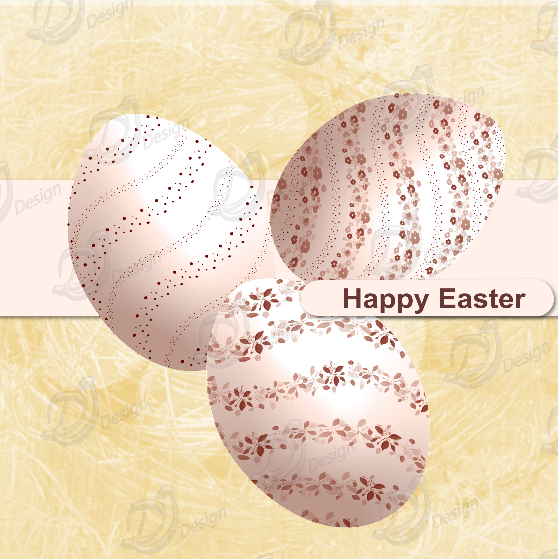Easter Egg Clipart Set Terracotta 