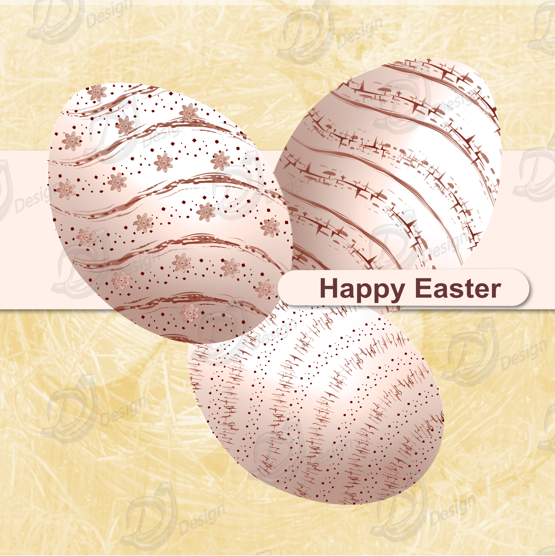 Easter Egg Clipart Set Terracotta 