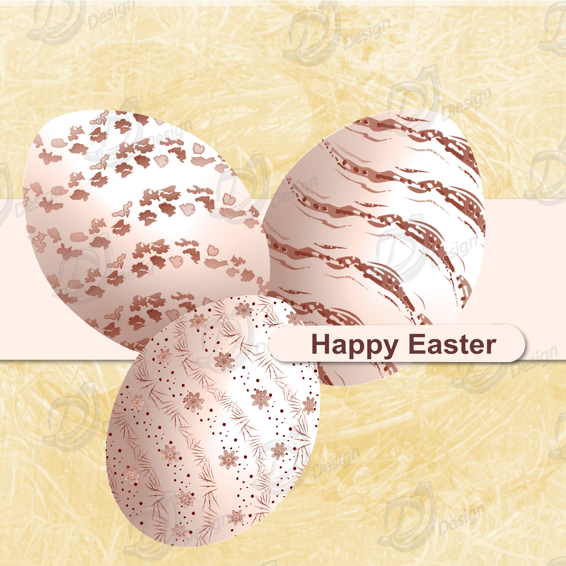 Easter Egg Clipart Set Terracotta 