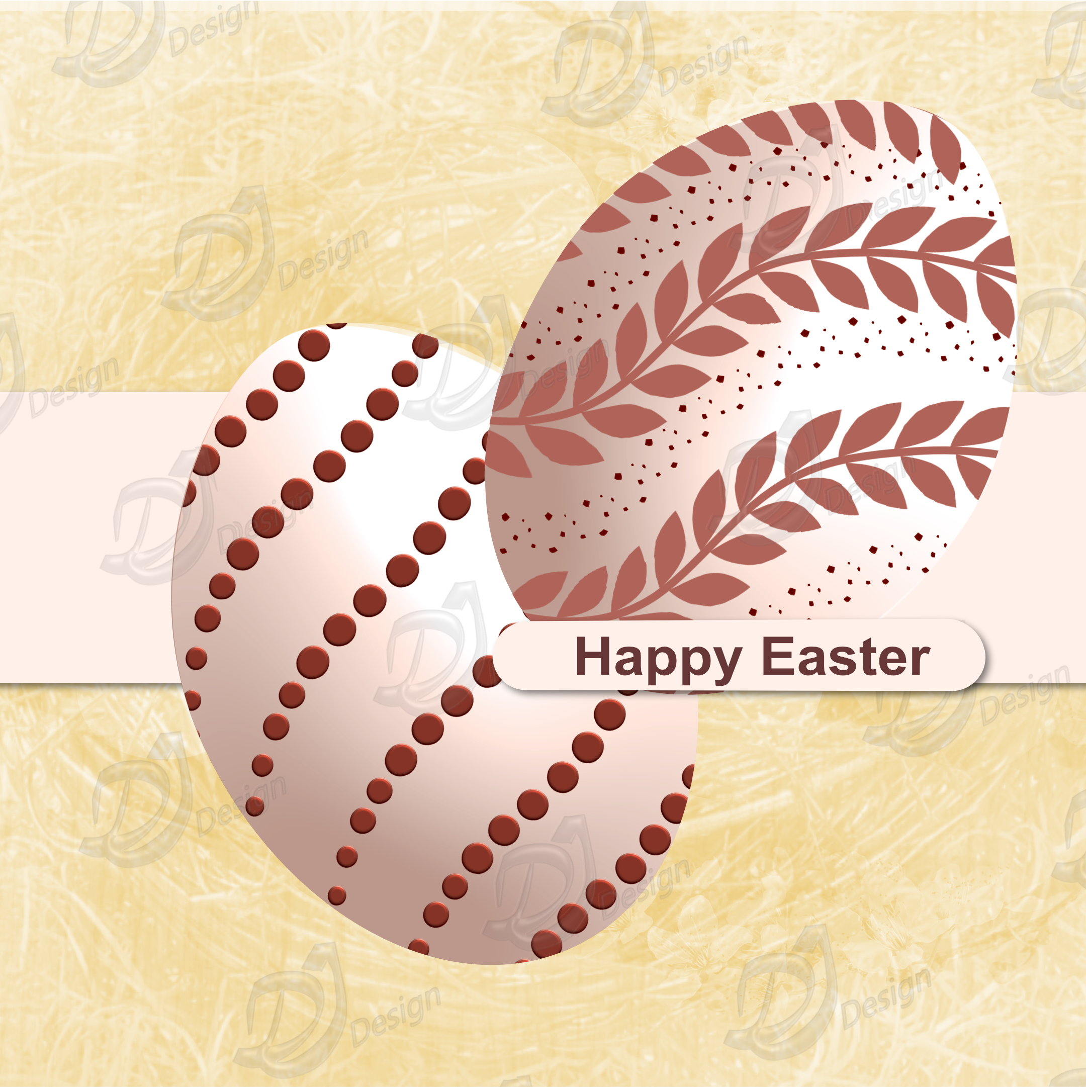 Easter Egg Clipart Set Terracotta 