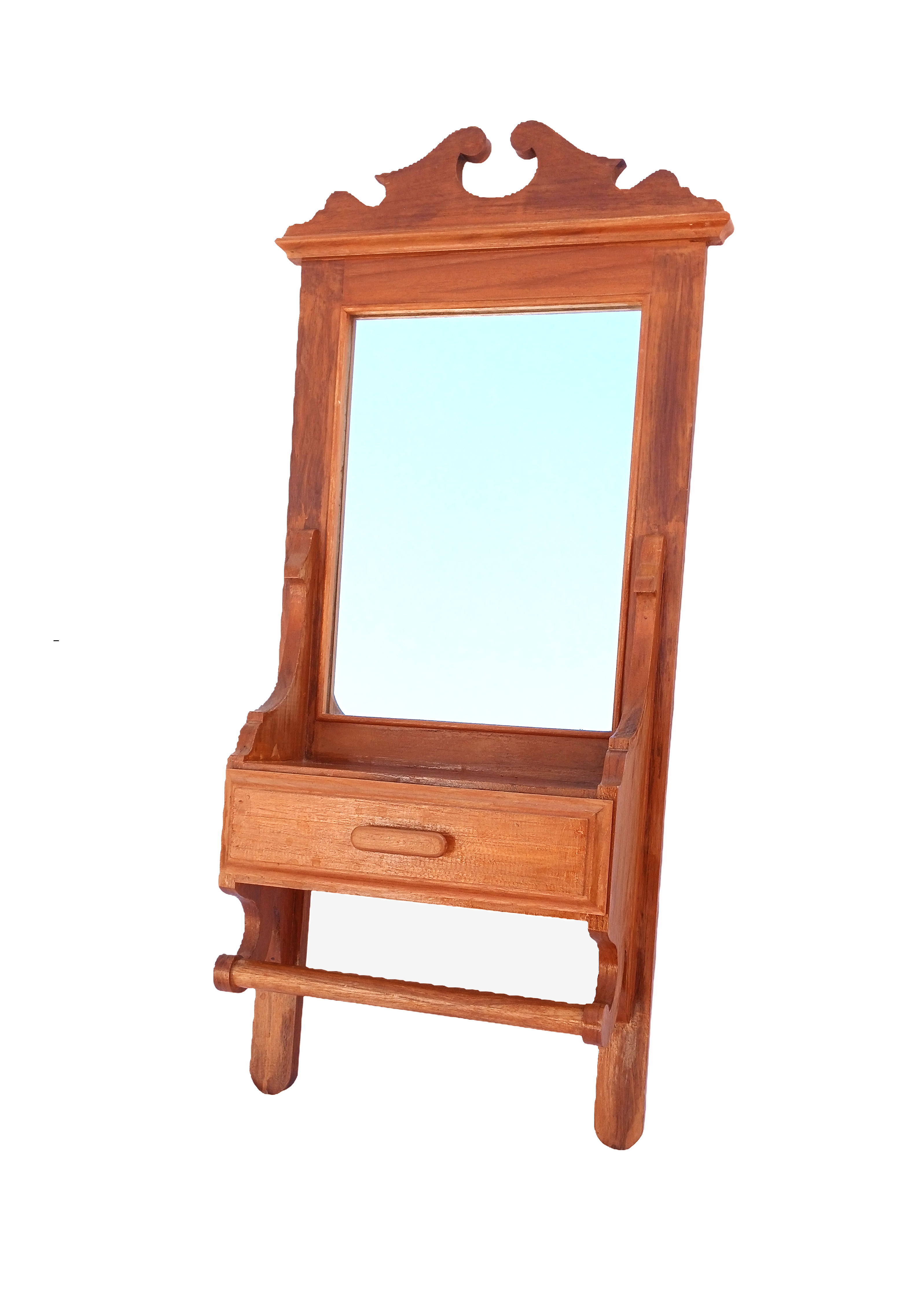 Wooden Wall Mirror with Drawer