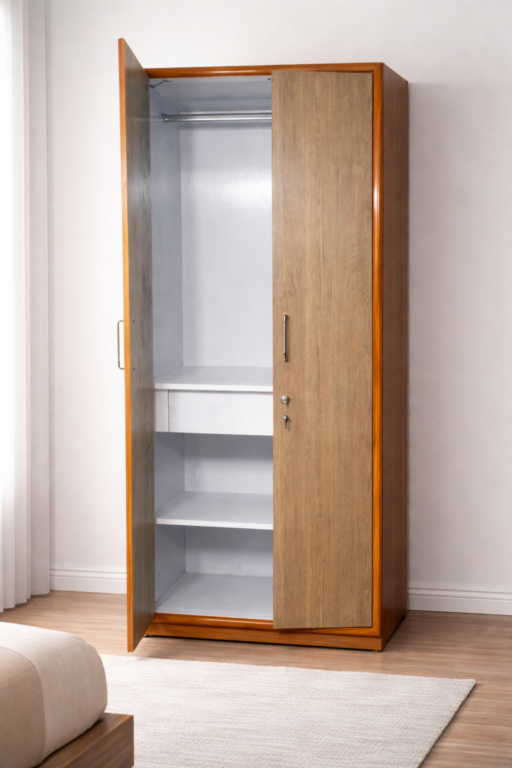 Wooden Wardrobe – Modern 2 Door Almirah