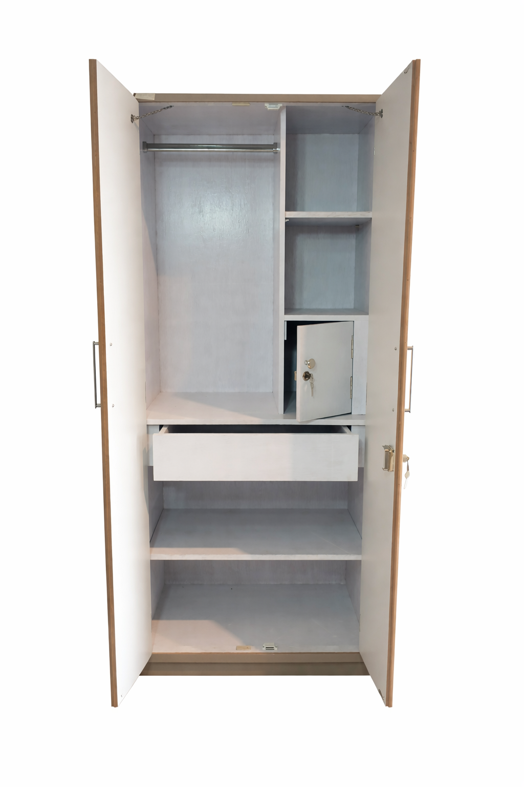 Premium 2-Door Wardrobe with Locker & Drawer
