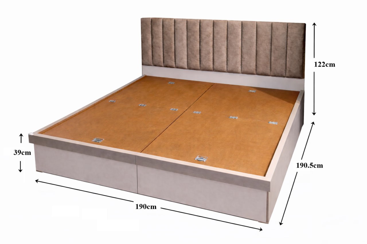 Modern King Size Bed With Four Individual compartments Openings