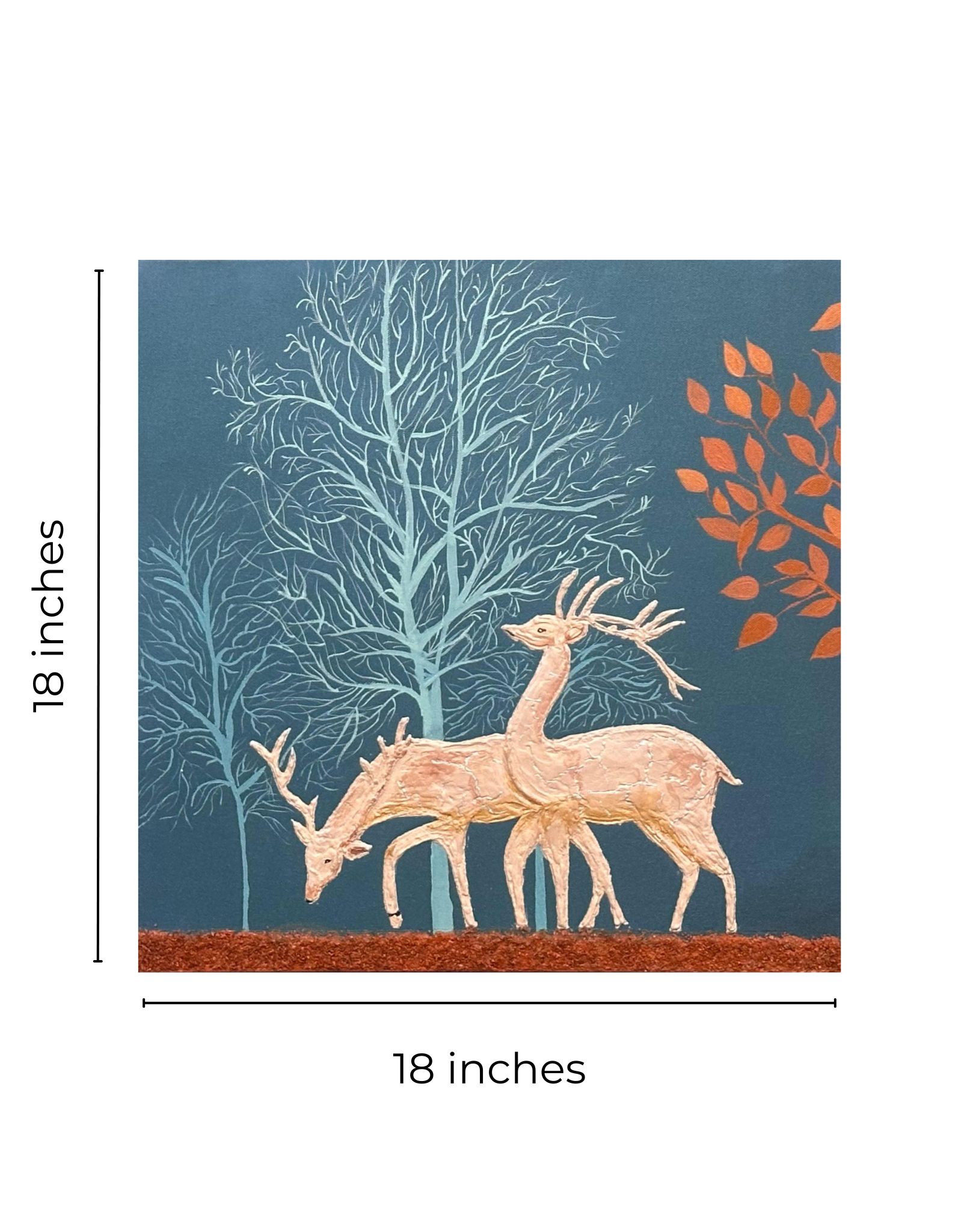 Golden Deers in Autumn Forest