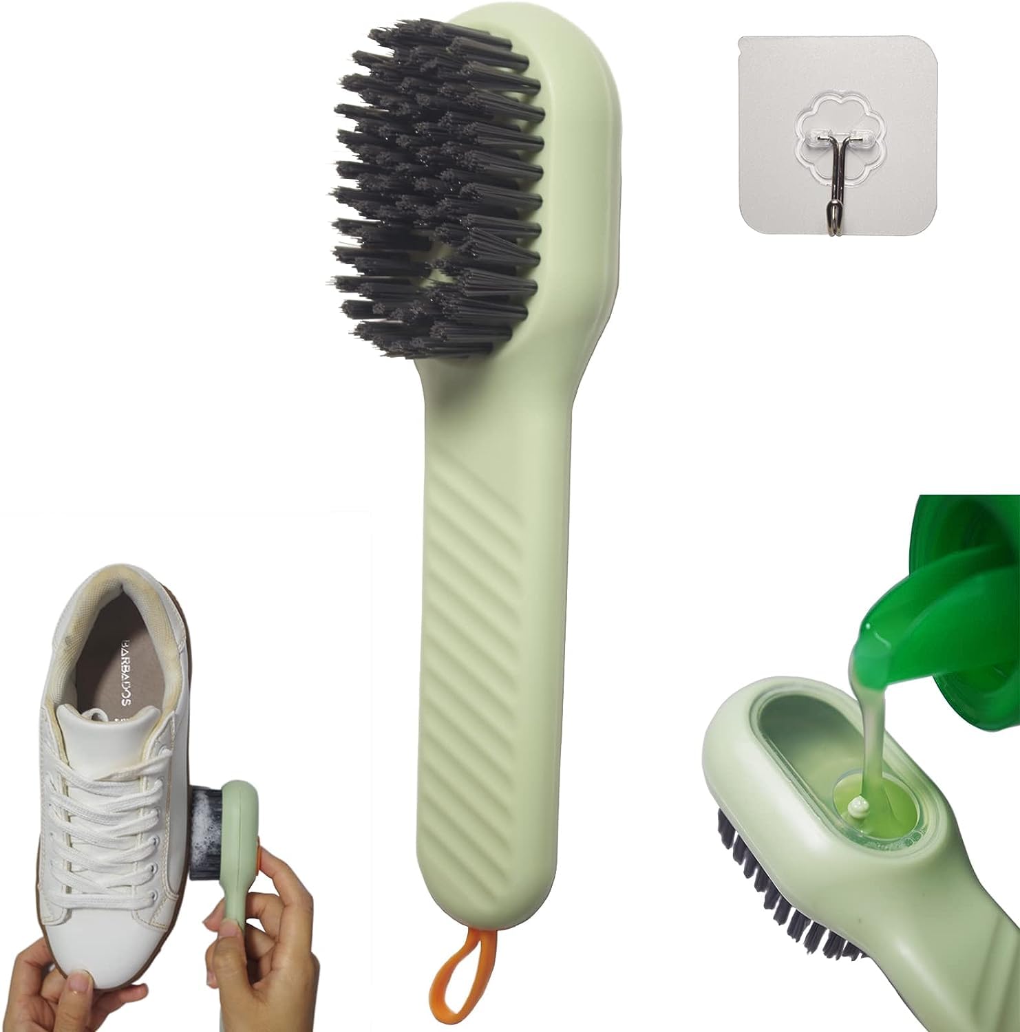Multifunctional Shoe Brush with Liquid Soap Dispenser