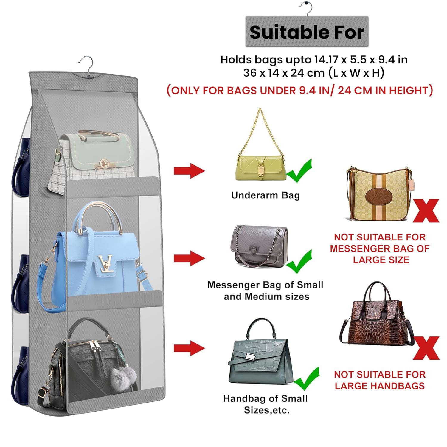 6 Pocket Purse organizer
