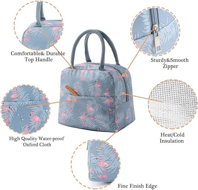Portable and Reusable Insulated Lunch Bag for OfOffice School Picnic Outdoor
