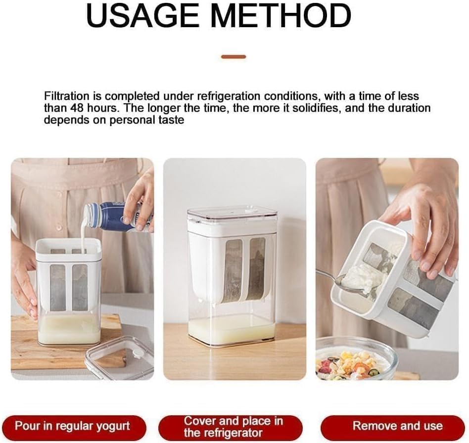 Yogurt Strainer, 1100ml Multi Yoghurt Maker Strainer with Fine Mesh Bag & Lid