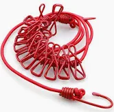 Adjustable Clothes Rope with 12pcs Clothespins