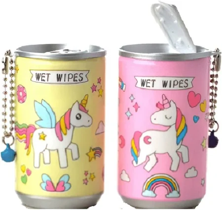 Mini Portable Wet Wipes Tissue Can for Cleaning Face, Hand (set of 2 cans)