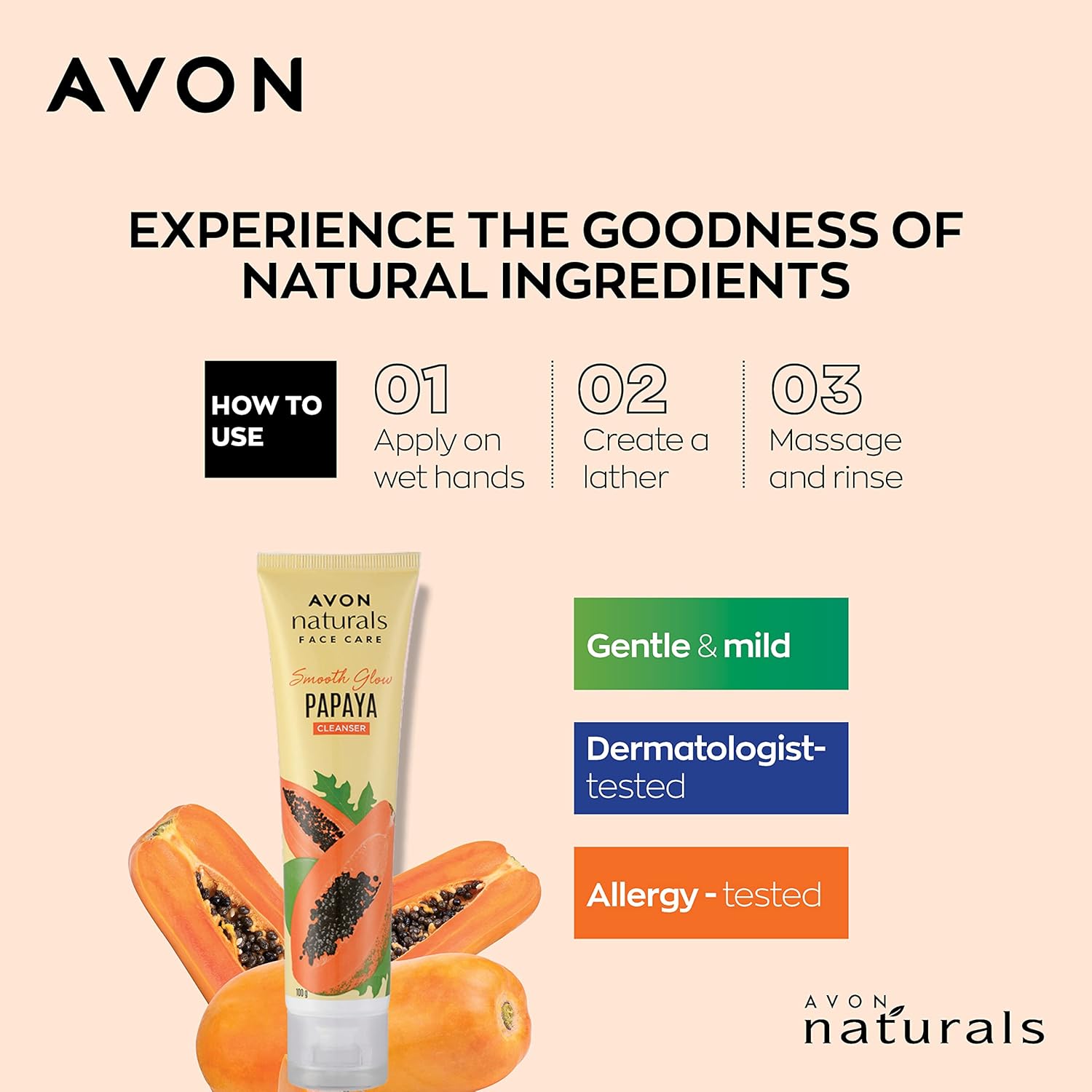 Avon Naturals Face Care Smooth Glow Papaya Cleanser