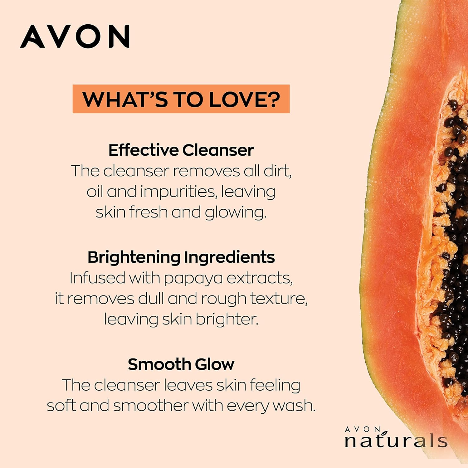 Avon Naturals Face Care Smooth Glow Papaya Cleanser