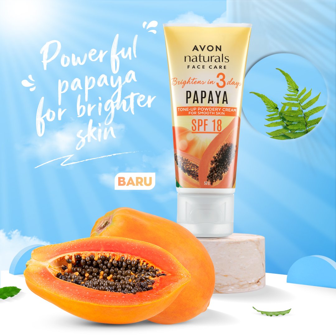 Avon Naturals Papaya Tone-Up Powdery Cream