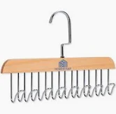 Wooden 8 Hangers for Belt, Tie, Lingerie, Scarf  Adjustable Closet Hangers
