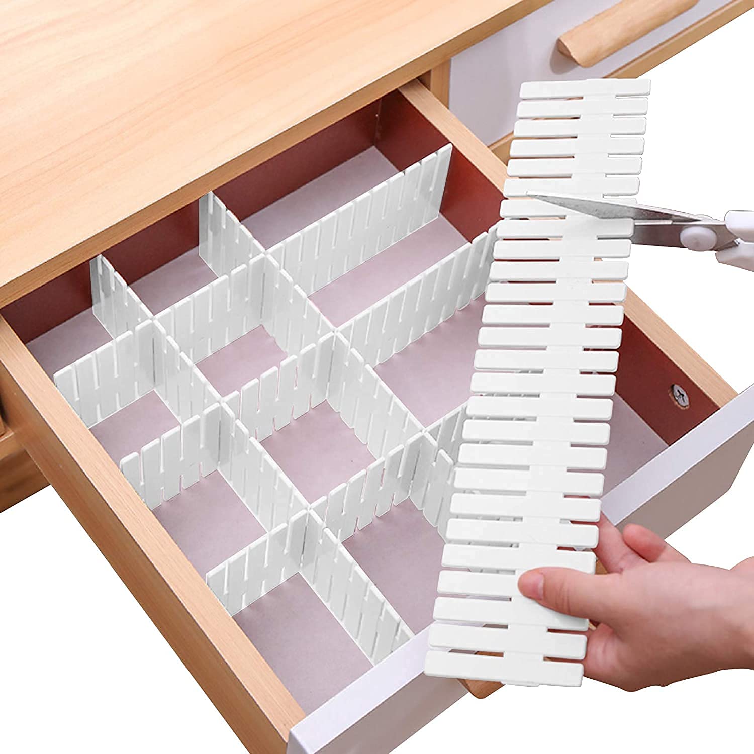 Adjustable Drawer Divider/Plastic Strips Separate Organizer (set of 6 stripes)
