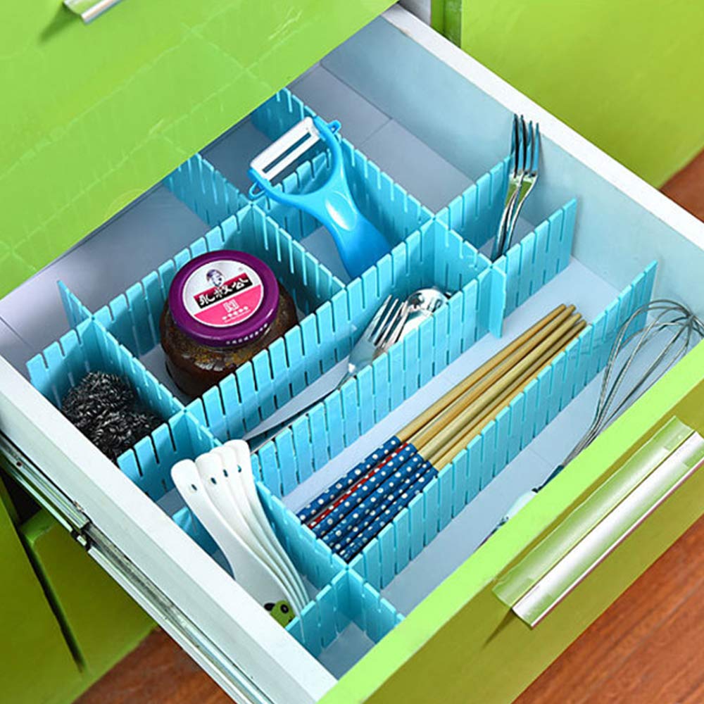 Adjustable Drawer Divider/Plastic Strips Separate Organizer (set of 6 stripes)
