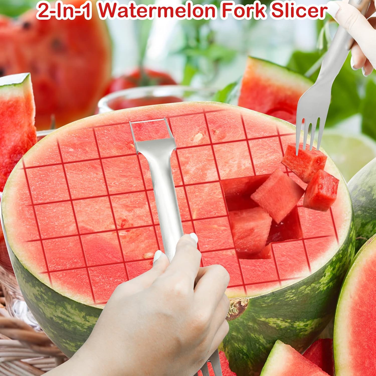 Watermelon cutter with fork (1 pc)