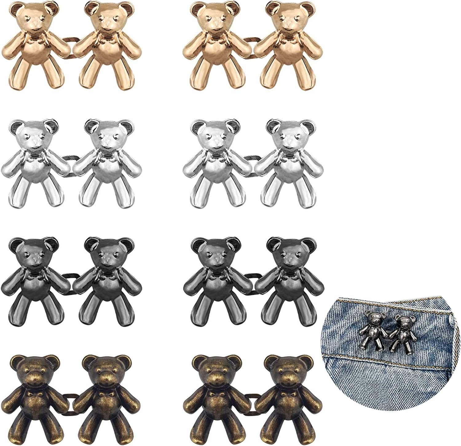 Bear-Shaped Jean Buttons