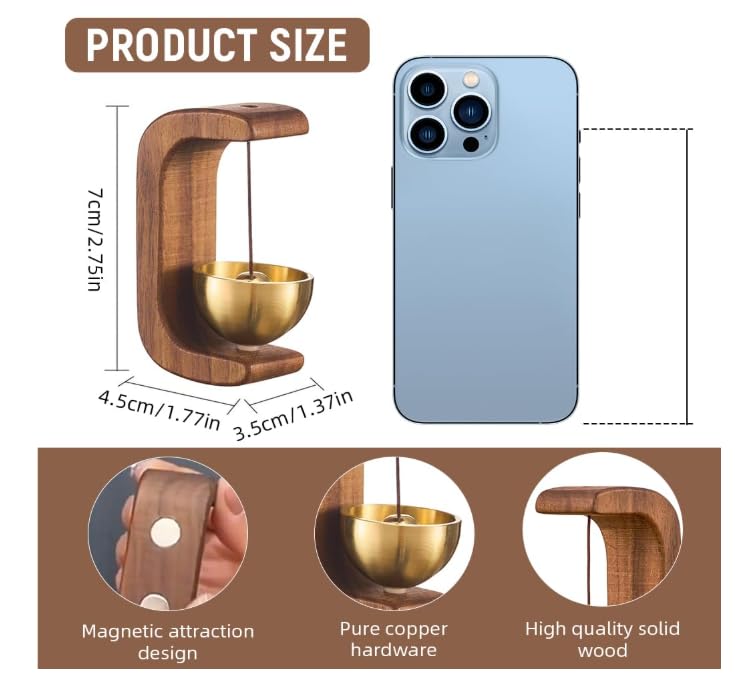 Magnetic Doorbell with Brass Bell