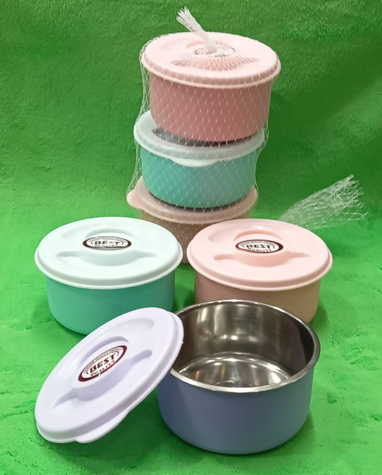 Airtight steel containers set of 3 Multicolor