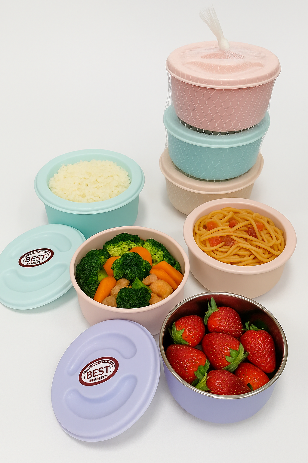 Airtight steel containers set of 3 Multicolor