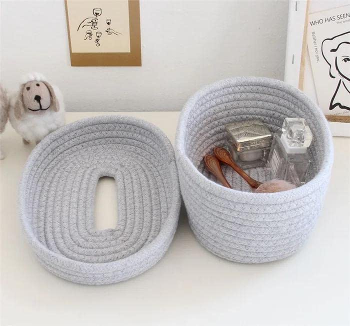 Cotton RopeTissue Holder Organiser Box (Multicolor)