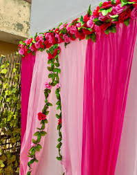 Festive Rose Flower Panel Curtain Backdrop