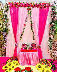 Festive Rose Flower Panel Curtain Backdrop