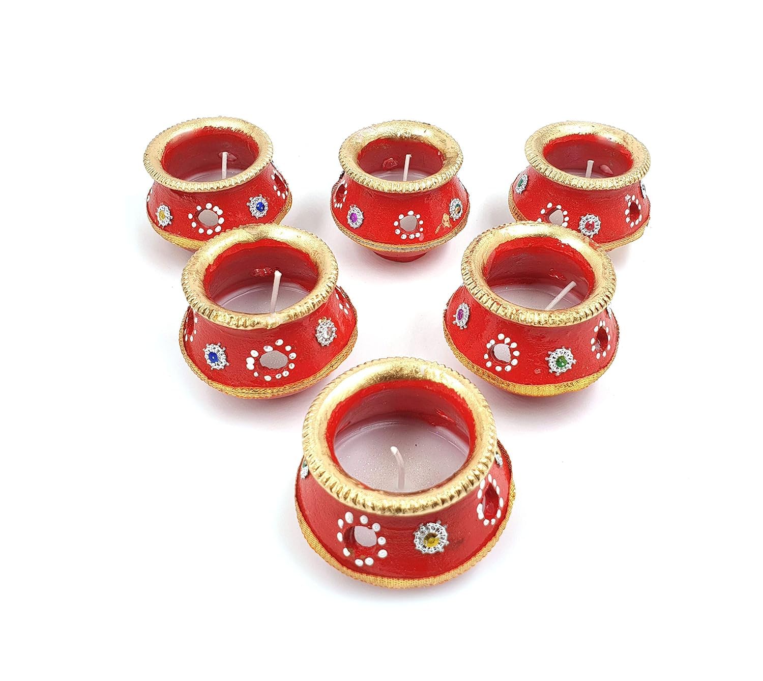 Decorative Diya Candle Holder (Pack of 12)