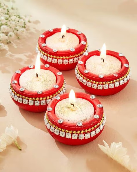 Decorative Diya Candle Holder (Pack of 12)