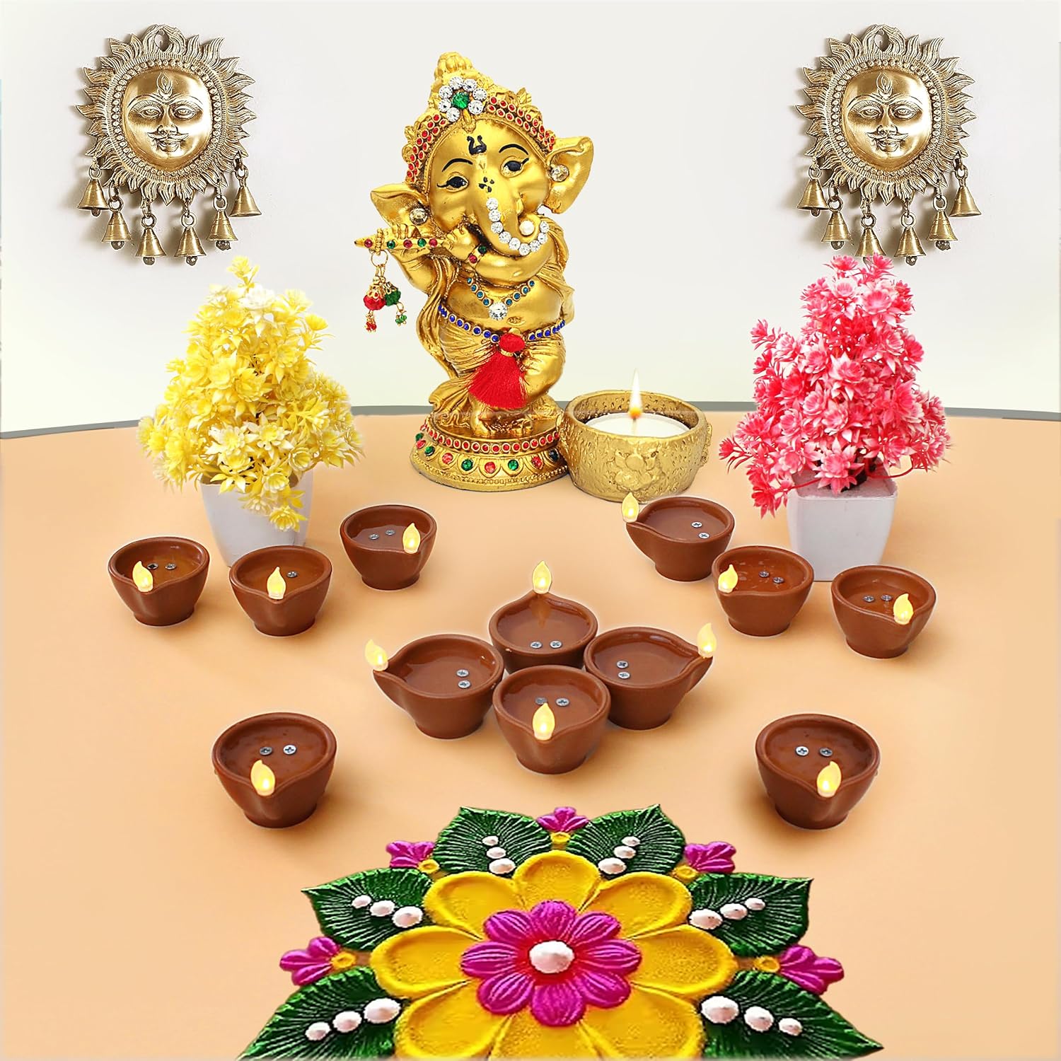 Water Sensor Diyas Set (Pack of 12)