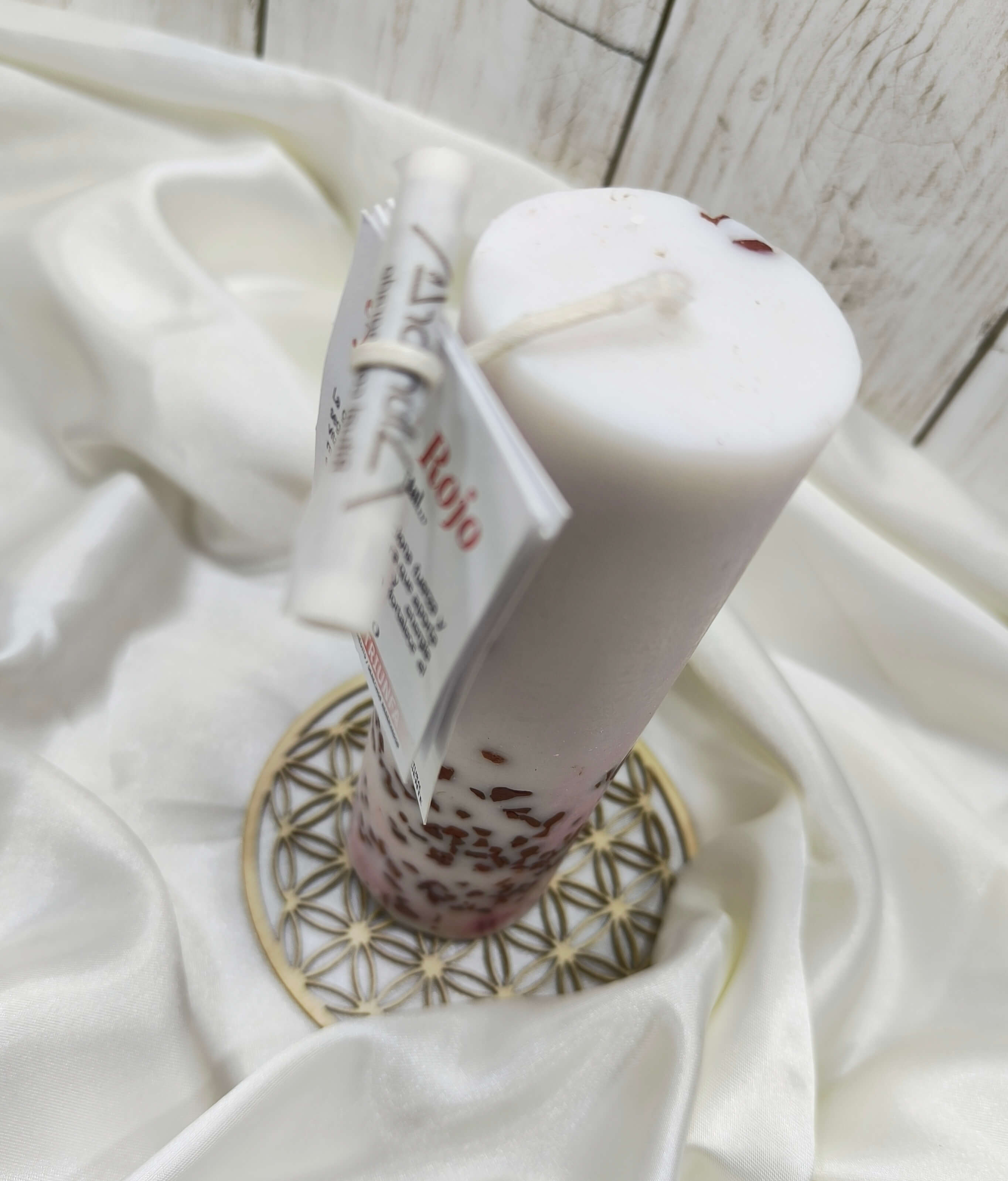 BOUGIE ARTISANALE AU JASPE ROUGE - VITALITE & TRIOMPHE