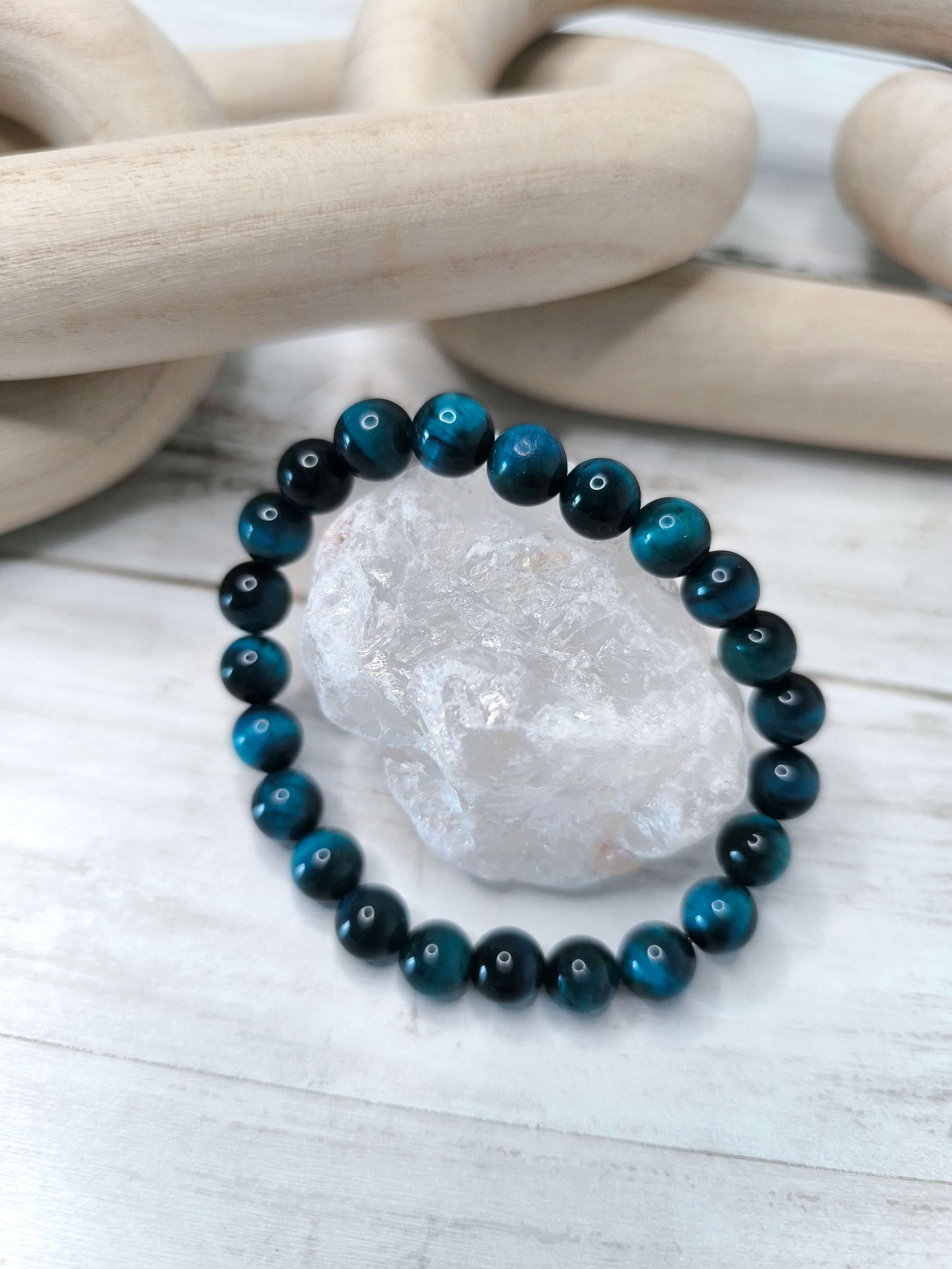 Bracelet Œil de Tigre Bleu Océan – Clarté - Protection - Intuition