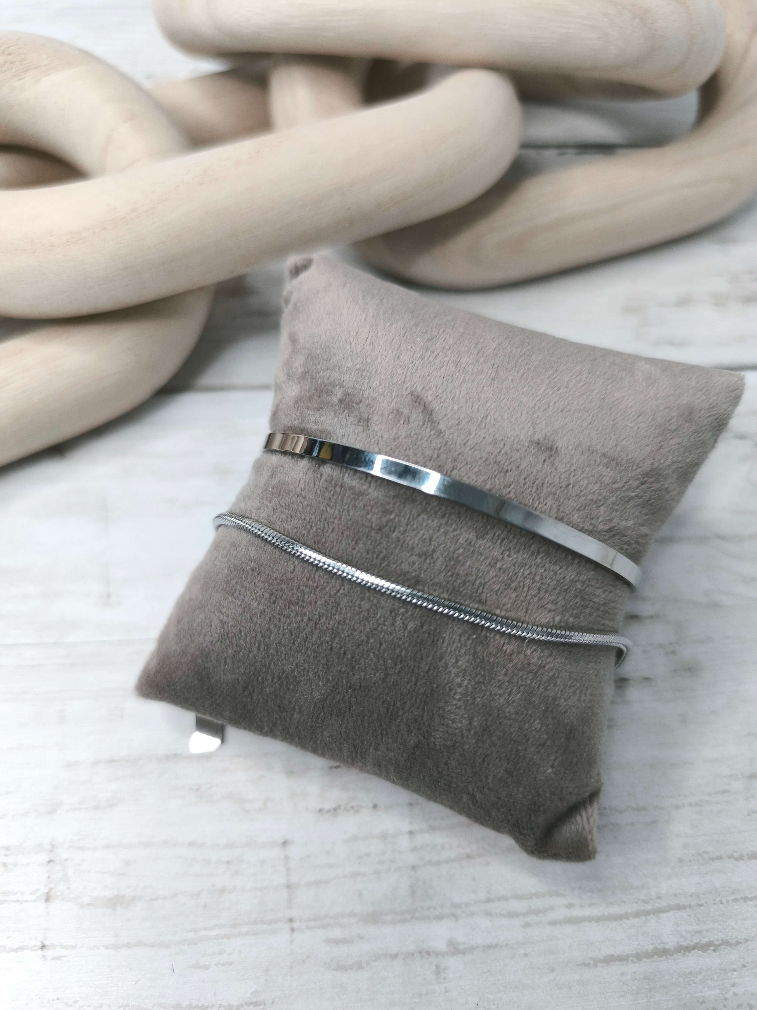 LOT DE 2 BRACELETS HOMME - DORE OU ARGENTE - ACIER INOXYDABLE 304 - ELEGANCE & SIMPLICITE