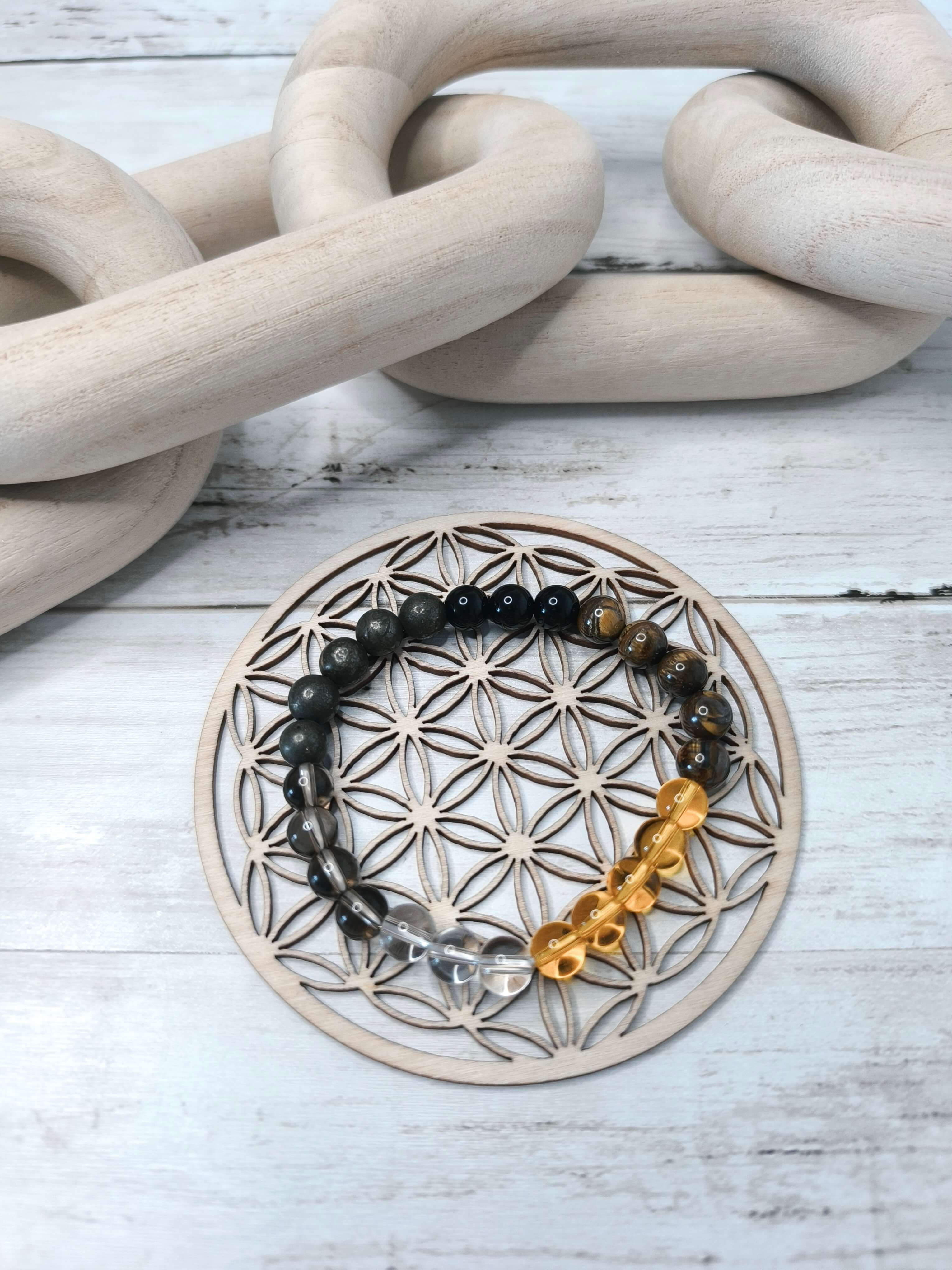 Bracelet 6 Pierres – Protection - Énergie Solaire - Intuition