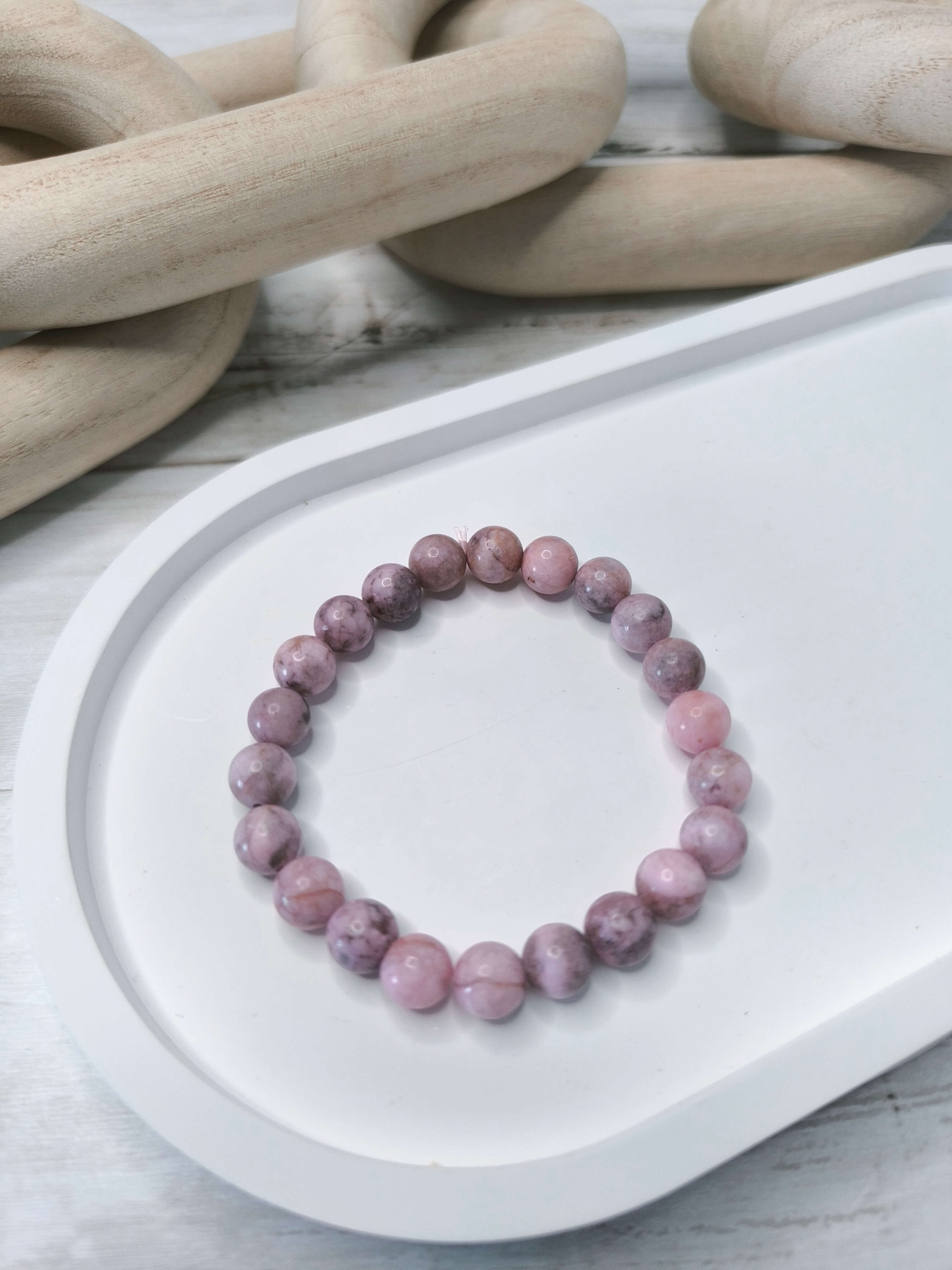 Bracelet Jaspe Zèbre Rose – Douceur - Confiance - Apaisement
