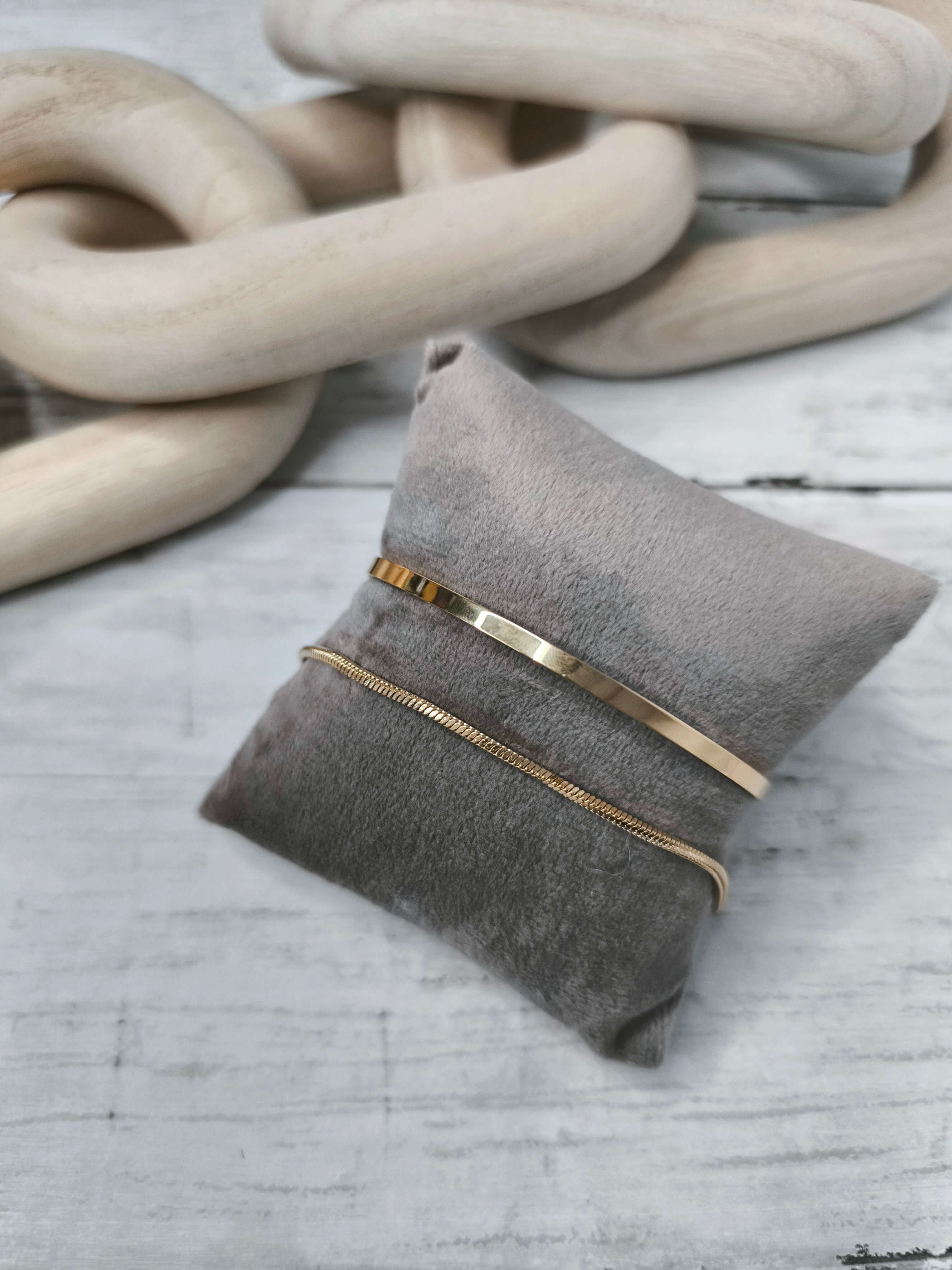 LOT DE 2 BRACELETS HOMME - DORE OU ARGENTE - ACIER INOXYDABLE 304 - ELEGANCE & SIMPLICITE