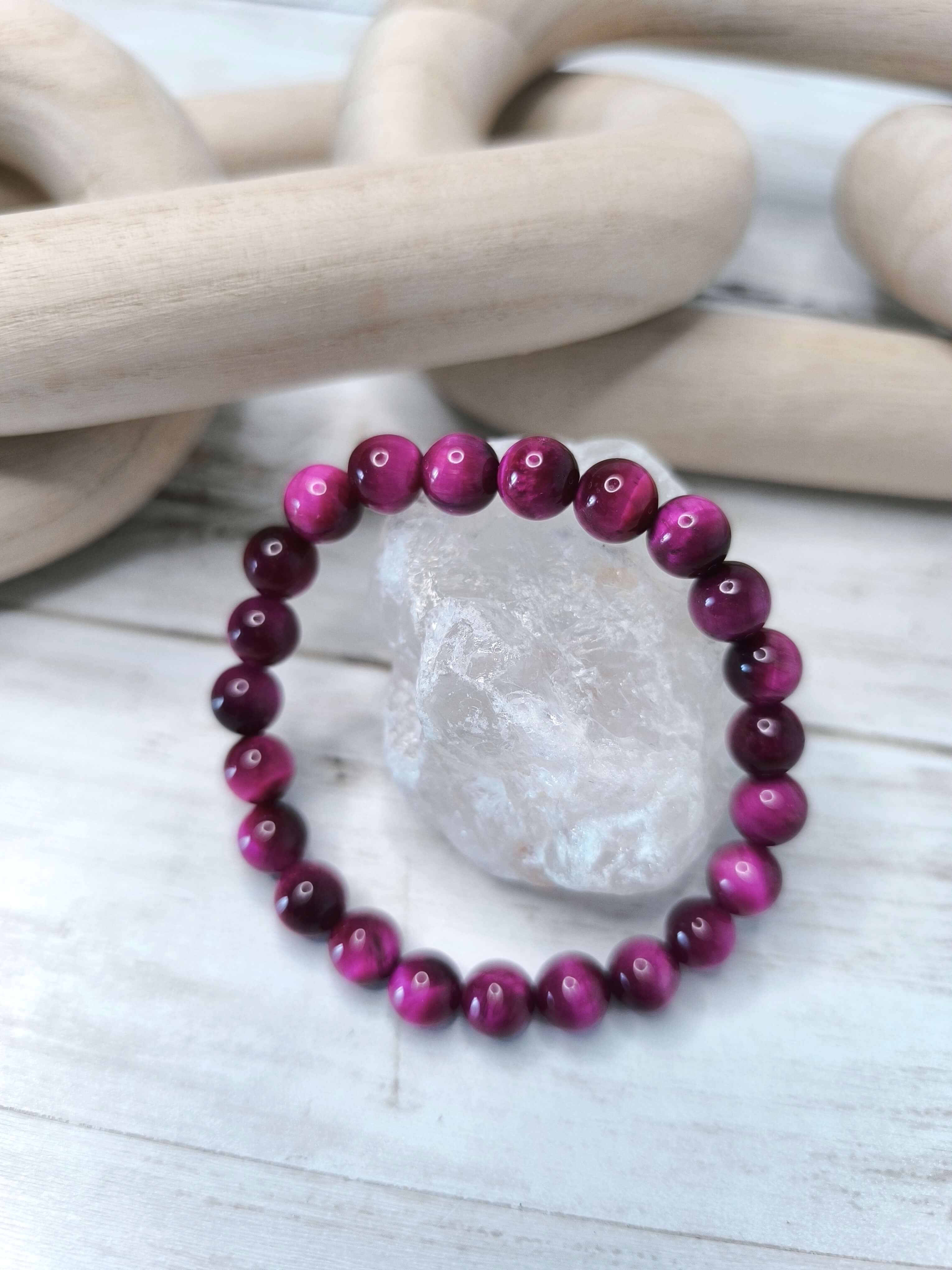 Bracelet Œil de Tigre Rose – Estime de soi - Confiance - Magnétisme