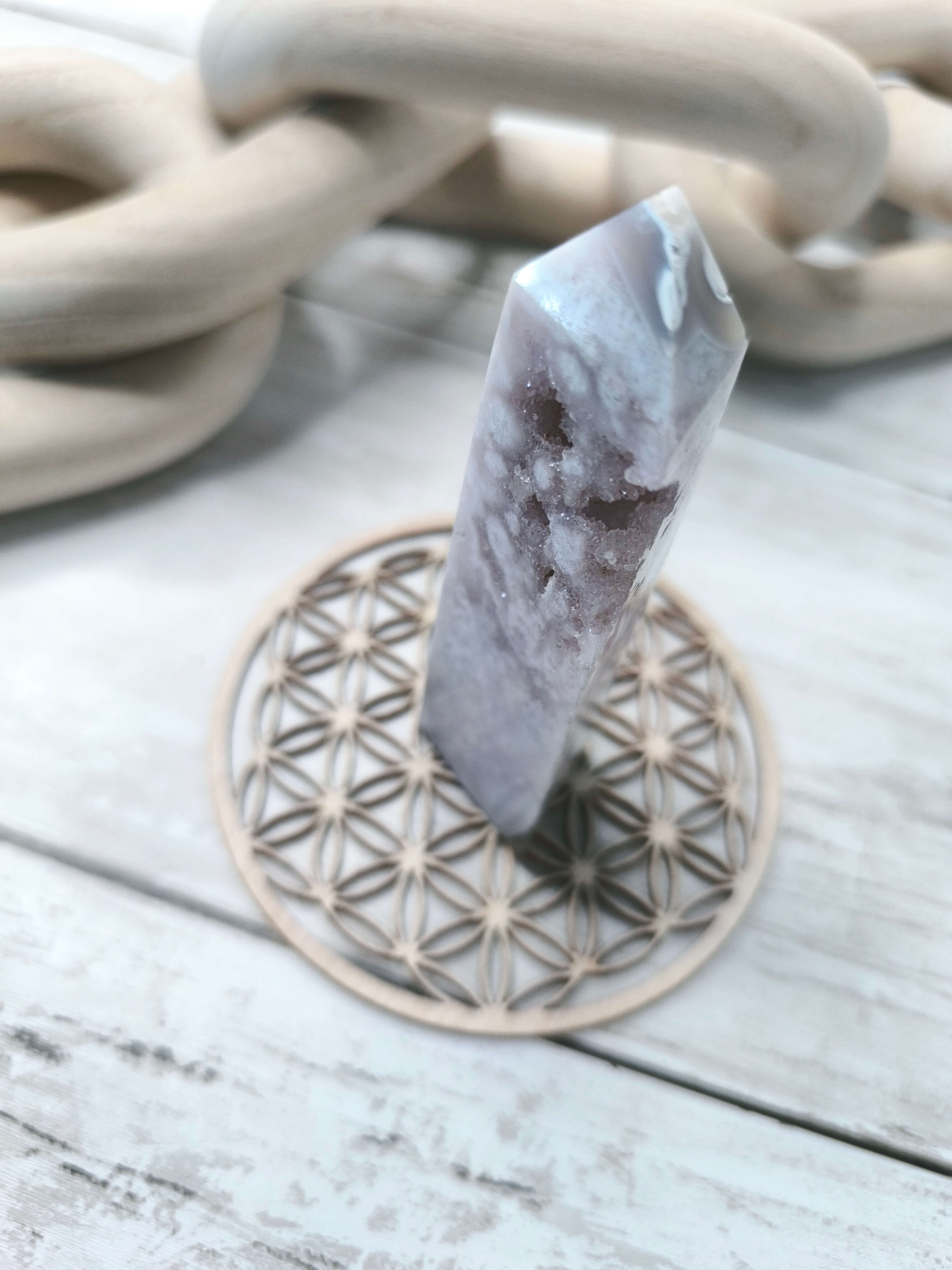 CRISTAL D'AGATE FLEUR - HARMONIE, DOUCEUR & ENERGIE POSITIVE