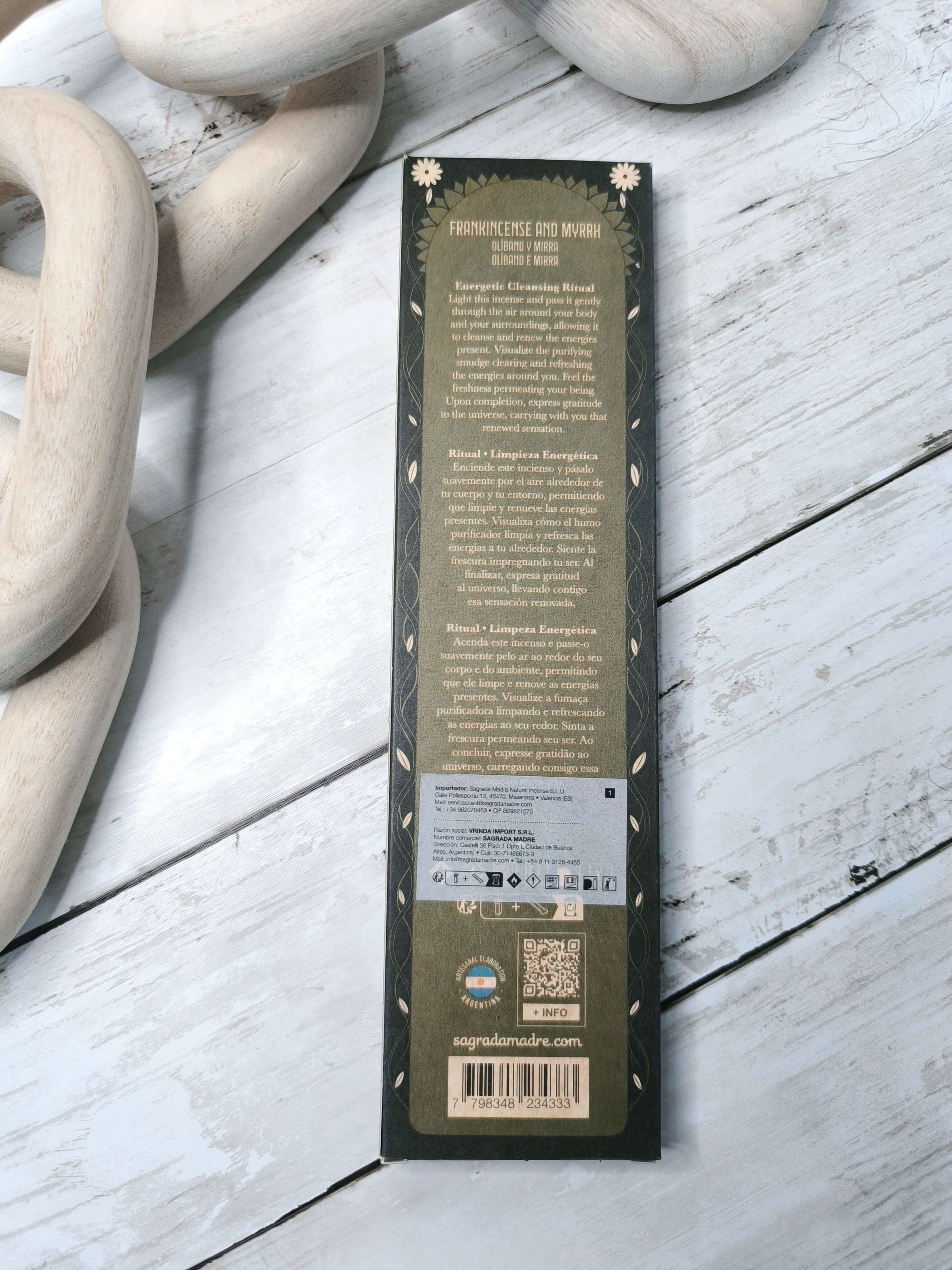 ENCENS RITUEL - NETTOYAGE ENERGETIQUE - BOITE DE 6 BATONNETS ARTISANAUX