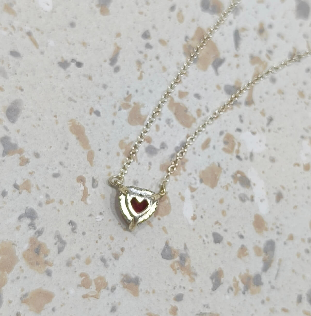 COLLIER PENDENTIF COEUR - ARGENT 925 - ELEGANCE ROUGE