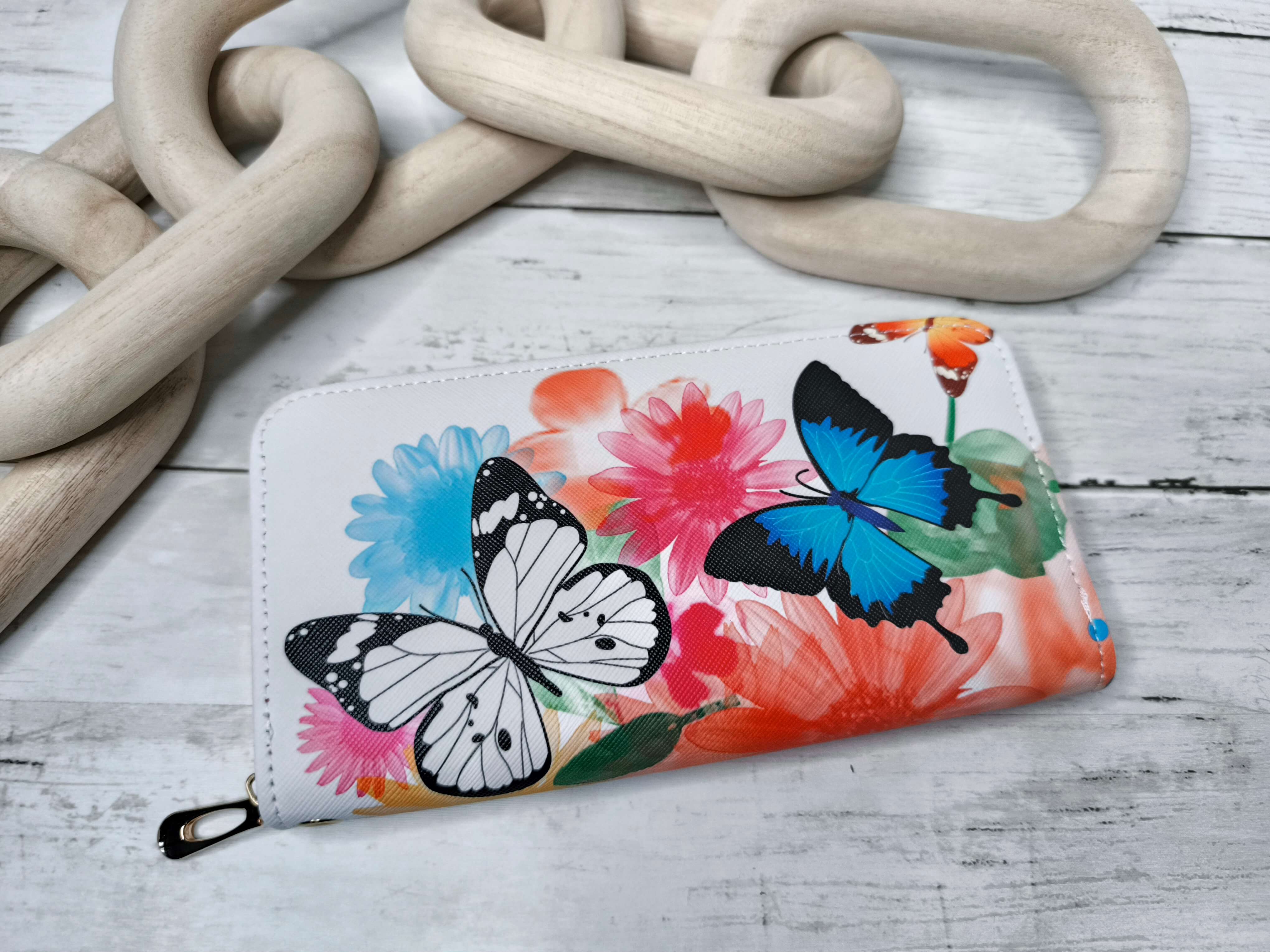 PORTEFEUILLE FEMME - MOTIF PAPILLON - ELEGANT, LEGER & RESISTANT