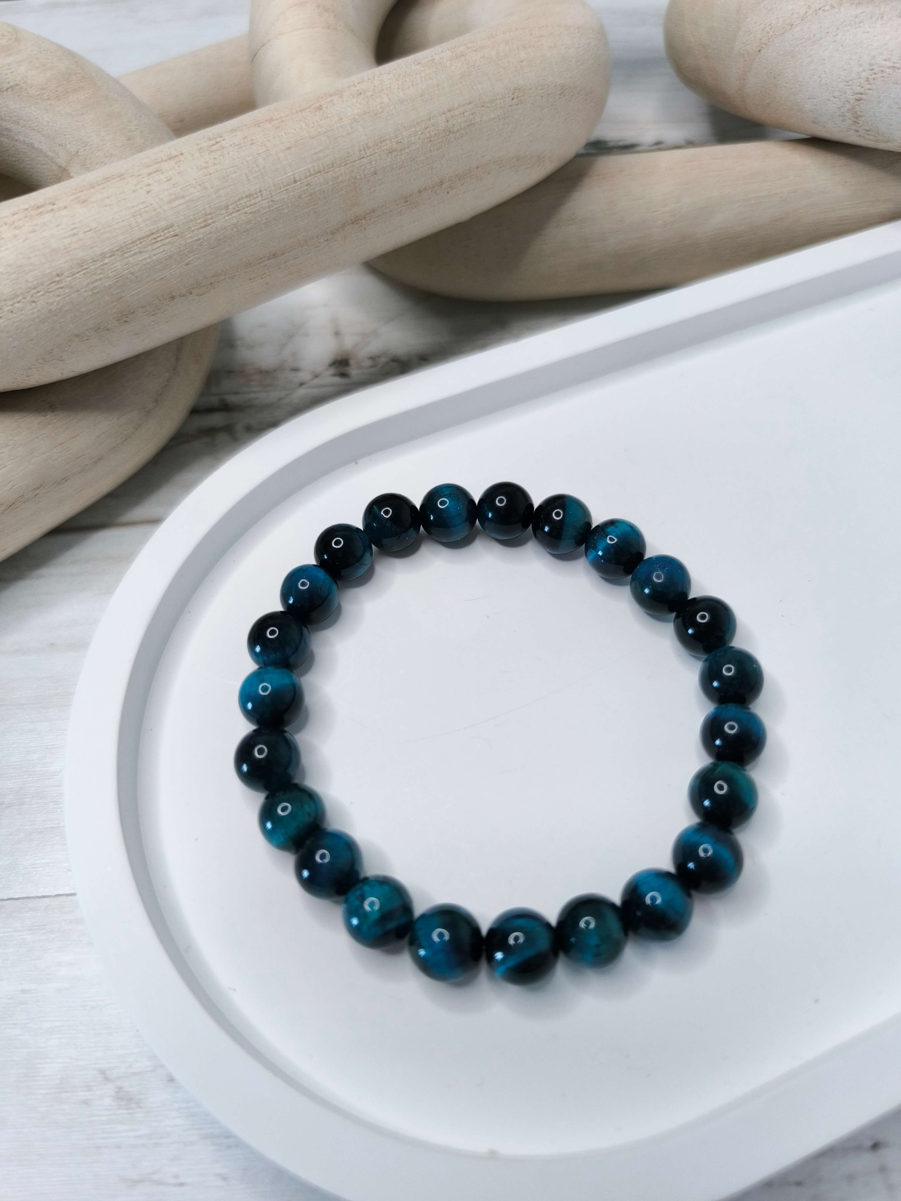 Bracelet Œil de Tigre Bleu Océan – Clarté - Protection - Intuition