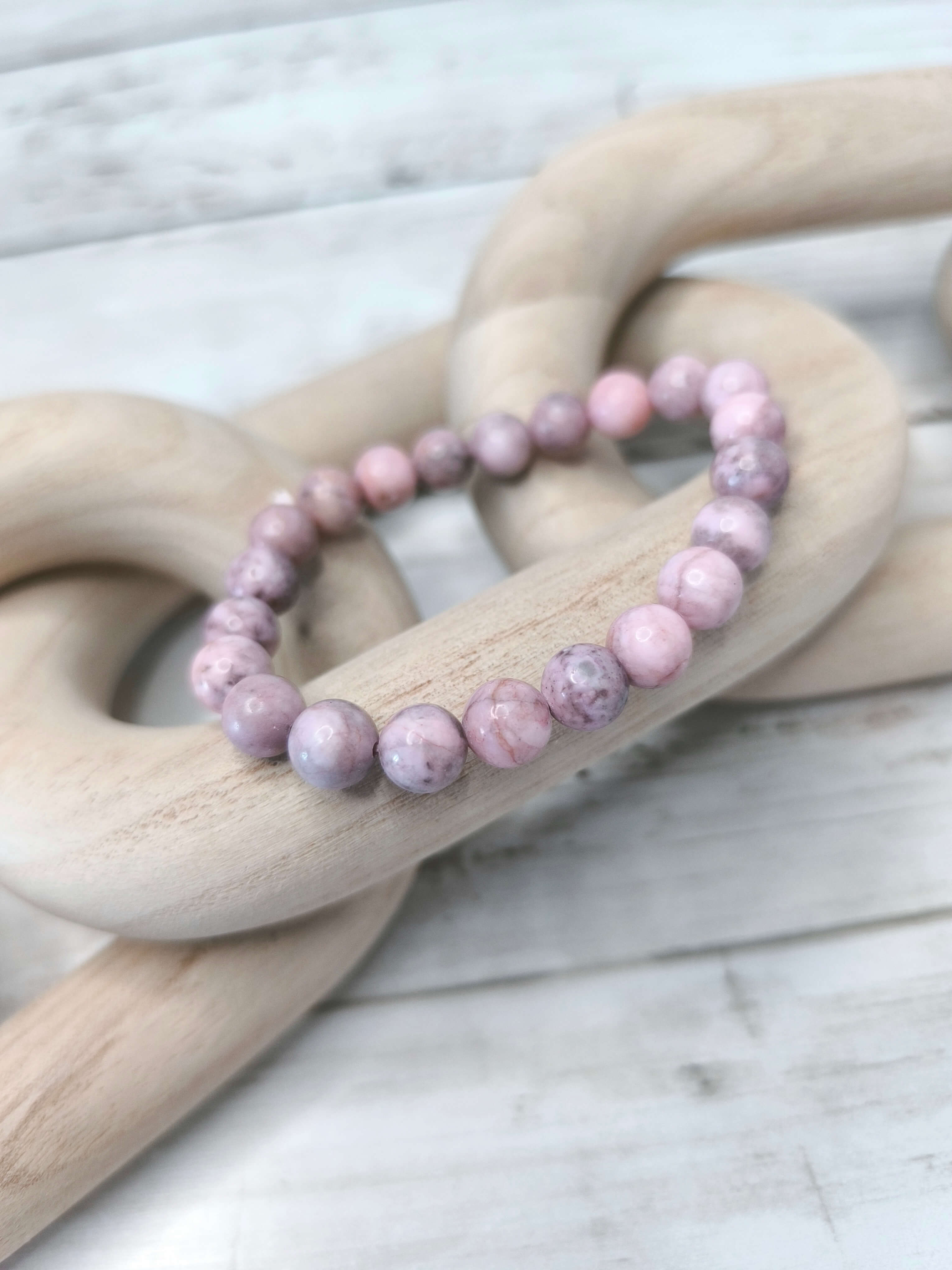 Bracelet Jaspe Zèbre Rose – Douceur - Confiance - Apaisement